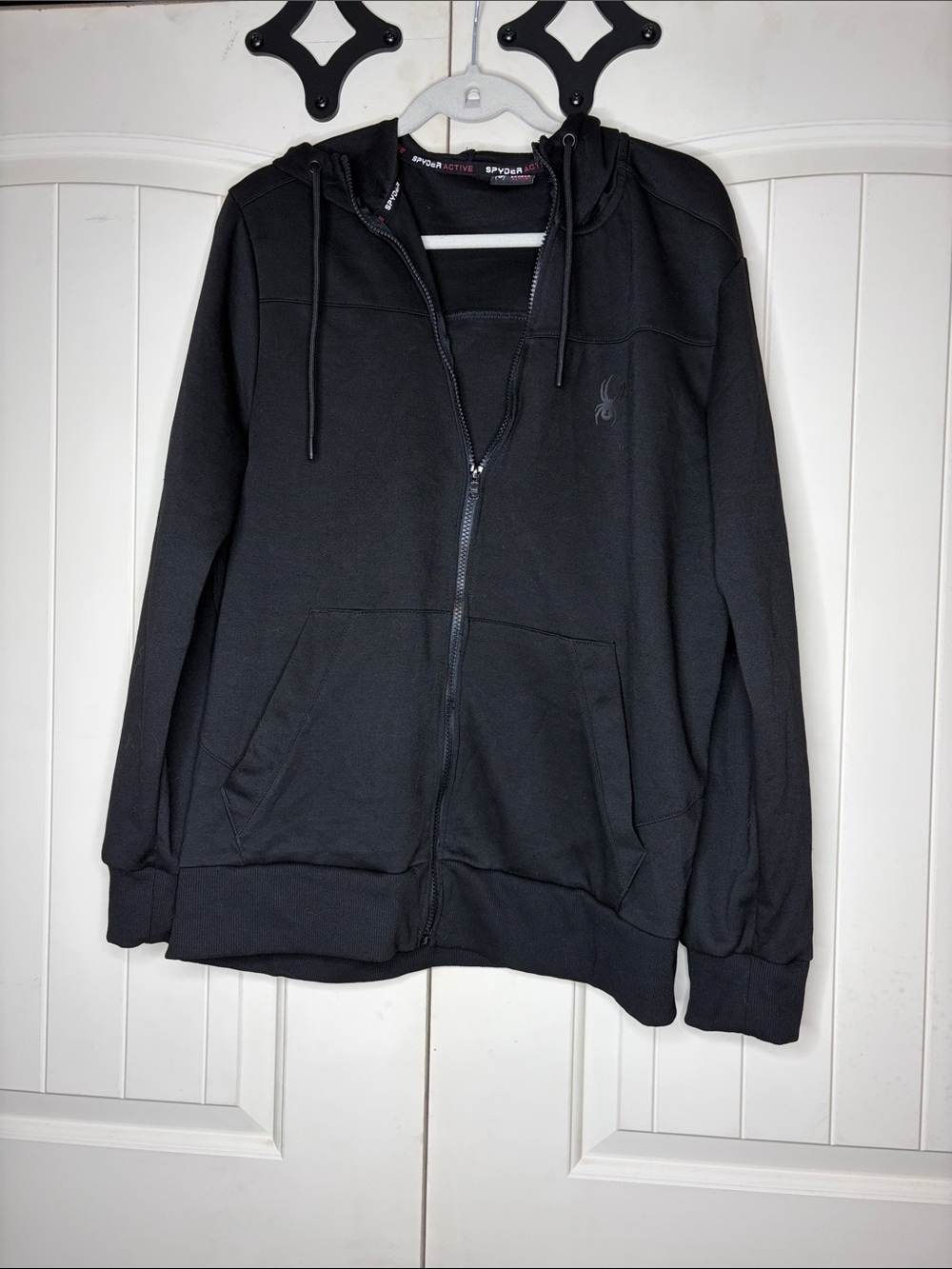 Spyder Men's Black Full-Zip Hooded Jacket